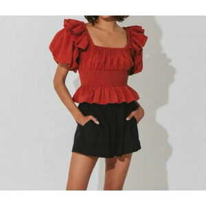 Cleobella Larissa top in brick size XL